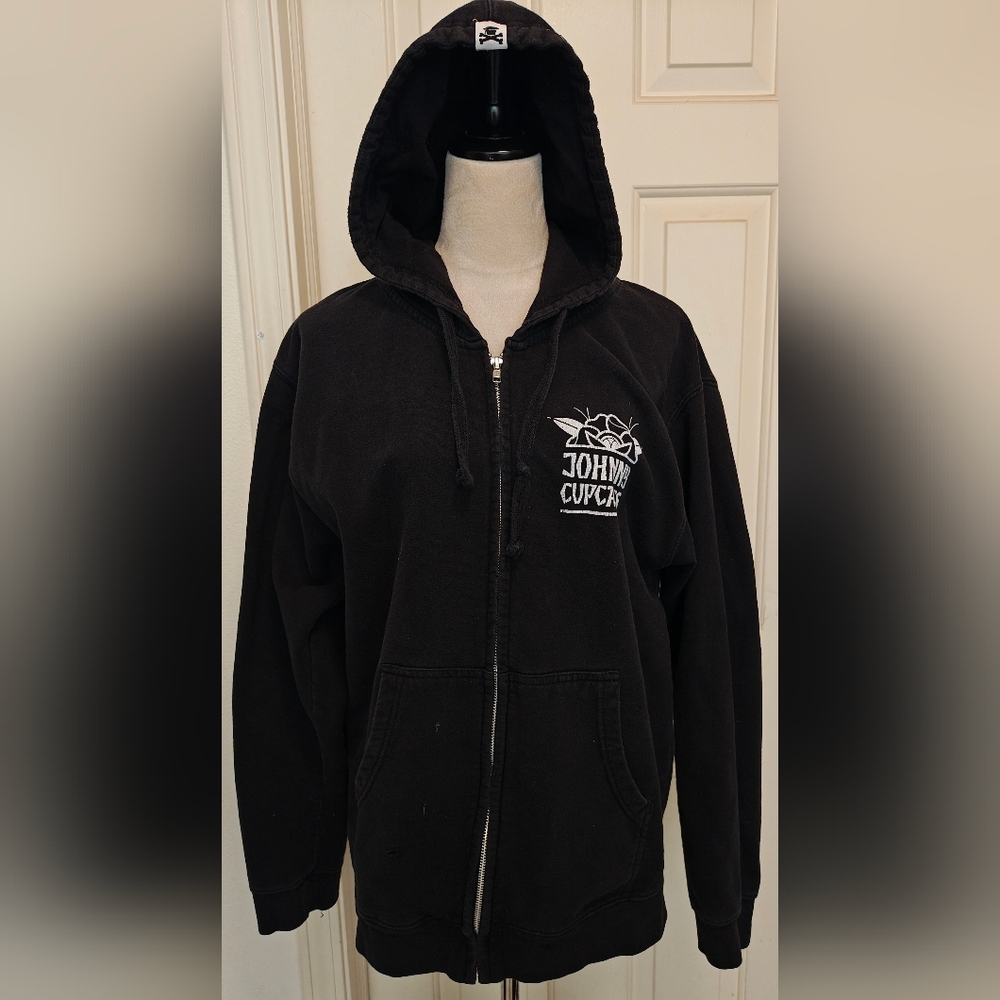 Y2K Johnny Cupcakes Graphic Zip Up Hoodie.